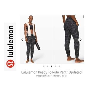 Lululemon Ready To Rulu Joggers Sweat Pants. Size 16. Gray /Black Camo.